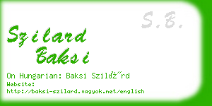 szilard baksi business card